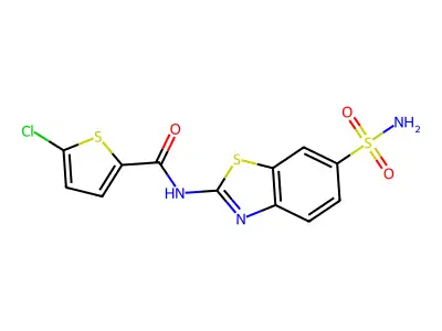 5-chloro-N-(6-sulfamoyl-1,3-benzothiazol-2-yl)thiophene-2-carboxamide structure
