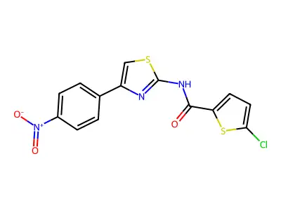 5-chloro-N-[4-(4-nitrophenyl)-1,3-thiazol-2-yl]thiophene-2-carboxamide structure