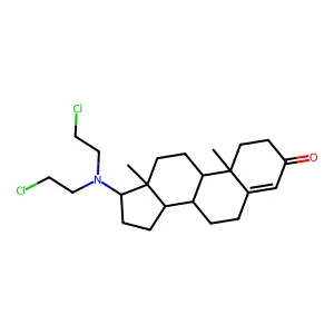 Androst-4-en-3-one, 17-beta-bis(2-chloroethyl)amino- structure