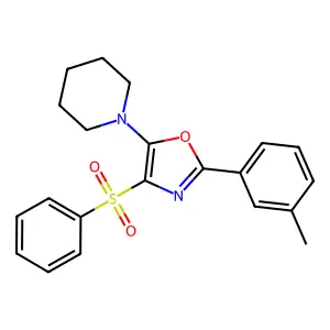 4-(Phenylsulfonyl)-5-(piperidin-1-yl)-2-(m-tolyl)oxazole structure