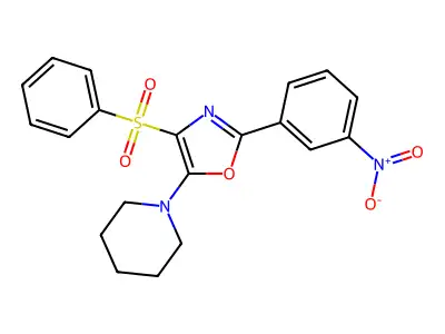 1-[4-Benzenesulfonyl-2-(3-nitrophenyl)oxazol-5-yl]piperidine structure