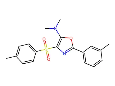N,N-dimethyl-2-(m-tolyl)-4-tosyloxazol-5-amine structure