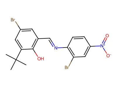 4-Bromo-2-[[(2-bromo-4-nitrophenyl)imino]methyl]-6-(1,1-dimethylethyl)phenol structure