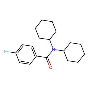 N,N-dicyclohexyl-4-fluorobenzamide structure