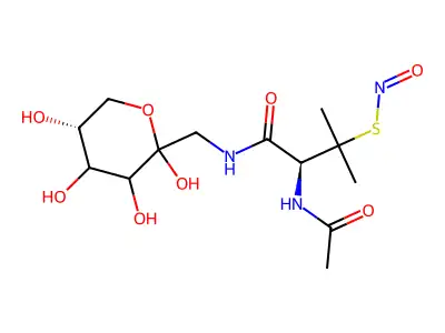 Fructose-1-S-nitroso-N-acetyl-D,L-penicillamine structure