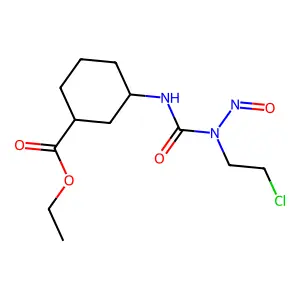 cis-3-(3-(2-Chloroethyl)-3-nitrosoureido)cyclopentanecarboxylic acid ethyl ester structure