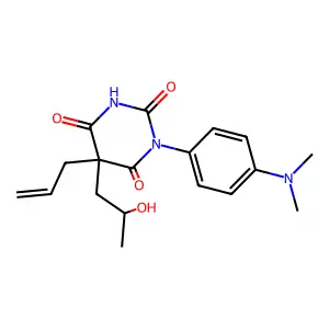 1-4-Dimethylaminophenyl-5-allyl-5-(beta-hydroxypropyl)barbituric acid structure