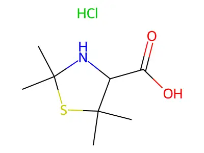 2,2,5,5-tetramethyl-1,3-thiazolidine-4-carboxylic Acid Hydrate Hydrochloride structure