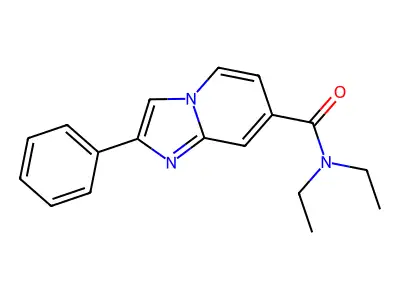 N,N-diethyl-2-phenylimidazo[1,2-a]pyridine-7-carboxamide structure
