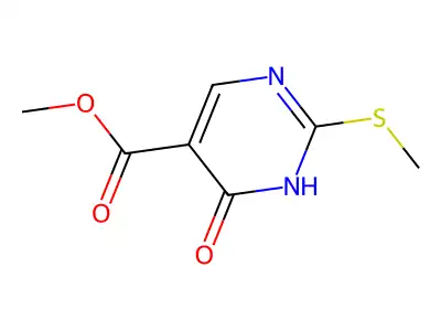 Methyl 4-hydroxy-2-(methylthio)pyrimidine-5-carboxylate structure