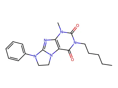 1-methyl-3-pentyl-8-phenyl-7,8-dihydro-1H-imidazo[2,1-f]purine-2,4(3H,6H)-dione structure