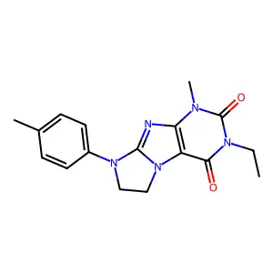2-Ethyl-4-methyl-6-(4-methylphenyl)-7,8-dihydropurino[7,8-a]imidazole-1,3-dione structure