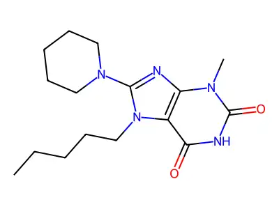 3-Methyl-7-pentyl-8-piperidin-1-ylpurine-2,6-dione structure