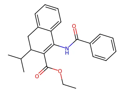 Ethyl 1-benzamido-3-isopropyl-3,4-dihydronaphthalene-2-carboxylate structure