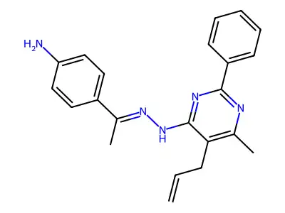 1-(4-Aminophenyl)ethanone (5-allyl-6-methyl-2-phenyl-4-pyrimidinyl)hydrazone structure