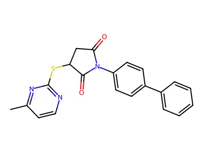 3-(4-Methylpyrimidin-2-yl)sulfanyl-1-(4-phenylphenyl)pyrrolidine-2,5-dione structure