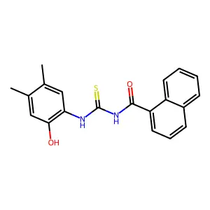 N-[(2-hydroxy-4,5-dimethylphenyl)carbamothioyl]naphthalene-1-carboxamide structure