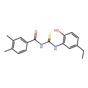 N-[(5-ethyl-2-hydroxyphenyl)carbamothioyl]-3,4-dimethylbenzamide structure