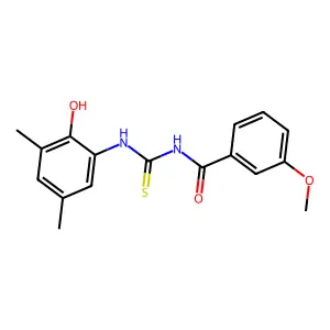 N-[(2-hydroxy-3,5-dimethylphenyl)carbamothioyl]-3-methoxybenzamide structure