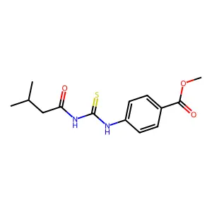 Methyl 4-{[(3-methylbutanoyl)carbamothioyl]amino}benzoate structure