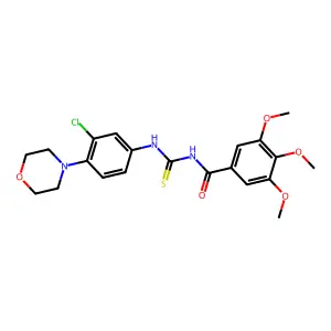 N-[3-chloro-4-(4-morpholinyl)phenyl]-N'-(3,4,5-trimethoxybenzoyl)thiourea structure