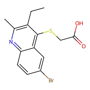 [(6-Bromo-3-ethyl-2-methylquinolin-4-yl)sulfanyl]acetic acid structure