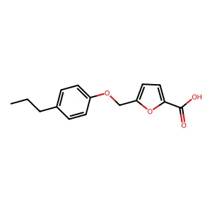 5-[(4-Propylphenoxy)methyl]furan-2-carboxylic acid structure