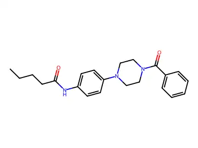 N-[4-(4-benzoylpiperazin-1-yl)phenyl]pentanamide structure