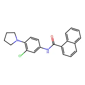 N-(3-chloro-4-pyrrolidin-1-ylphenyl)naphthalene-1-carboxamide structure
