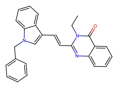 2-[(E)-2-(1-benzylindol-3-yl)ethenyl]-3-ethylquinazolin-4-one structure