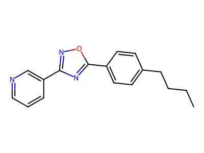 3-[5-(4-Butylphenyl)-1,2,4-oxadiazol-3-yl]pyridine structure