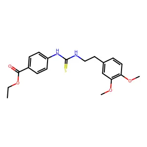 Ethyl 4-({[2-(3,4-dimethoxyphenyl)ethyl]carbamothioyl}amino)benzoate structure