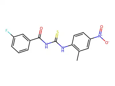 3-fluoro-N-[(2-methyl-4-nitrophenyl)carbamothioyl]benzamide structure