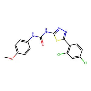 1-[5-(2,4-Dichlorophenyl)-1,3,4-thiadiazol-2-yl]-3-(4-methoxyphenyl)urea structure