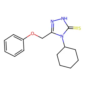4-cyclohexyl-3-(phenoxymethyl)-4,5-dihydro-1H-1,2,4-triazole-5-thione structure
