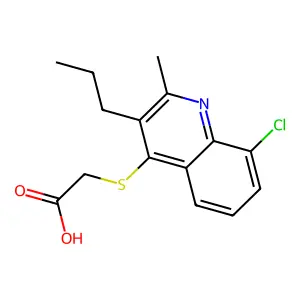 [(8-Chloro-2-methyl-3-propylquinolin-4-yl)sulfanyl]acetic acid structure