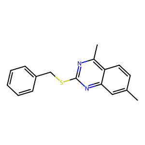 2-Benzylsulfanyl-4,7-dimethylquinazoline structure