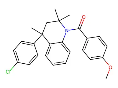 [4-(4-chlorophenyl)-2,2,4-trimethyl-3H-quinolin-1-yl]-(4-methoxyphenyl)methanone structure