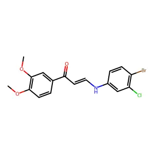 (E)-3-(4-bromo-3-chloroanilino)-1-(3,4-dimethoxyphenyl)prop-2-en-1-one structure
