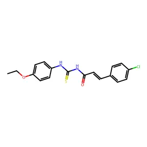 (E)-3-(4-chlorophenyl)-N-[(4-ethoxyphenyl)carbamothioyl]prop-2-enamide structure