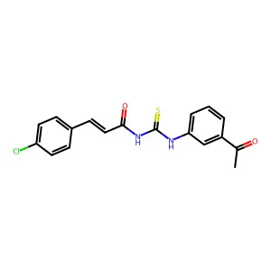 (E)-N-[(3-acetylphenyl)carbamothioyl]-3-(4-chlorophenyl)prop-2-enamide structure