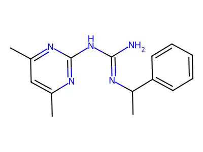 1-(4,6-Dimethylpyrimidin-2-yl)-3-(1-phenylethyl)guanidine structure