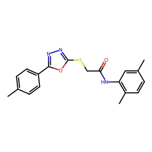 N-(2,5-dimethylphenyl)-2-{[5-(4-methylphenyl)-1,3,4-oxadiazol-2-yl]sulfanyl}acetamide structure