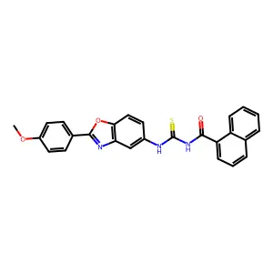 N-[[2-(4-methoxyphenyl)-1,3-benzoxazol-5-yl]carbamothioyl]naphthalene-1-carboxamide structure