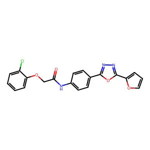 2-(2-chlorophenoxy)-N-{4-[5-(furan-2-yl)-1,3,4-oxadiazol-2-yl]phenyl}acetamide structure