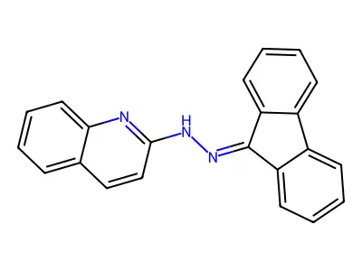 2-[2-(9H-fluoren-9-ylidene)hydrazinyl]quinoline structure