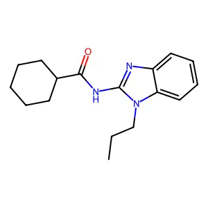 N-(1-propylbenzimidazol-2-yl)cyclohexanecarboxamide structure