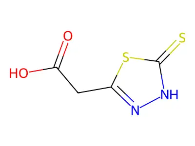 1,3,4-Thiadiazole-2-acetic acid, 4,5-dihydro-5-thioxo- structure