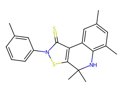 4,4,6,8-tetramethyl-2-(3-methylphenyl)-5H-[1,2]thiazolo[5,4-c]quinoline-1-thione structure