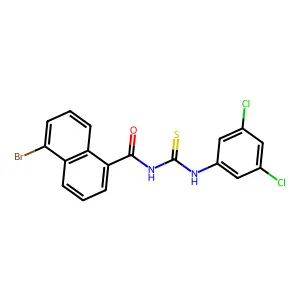 5-bromo-N-[(3,5-dichlorophenyl)carbamothioyl]naphthalene-1-carboxamide structure
